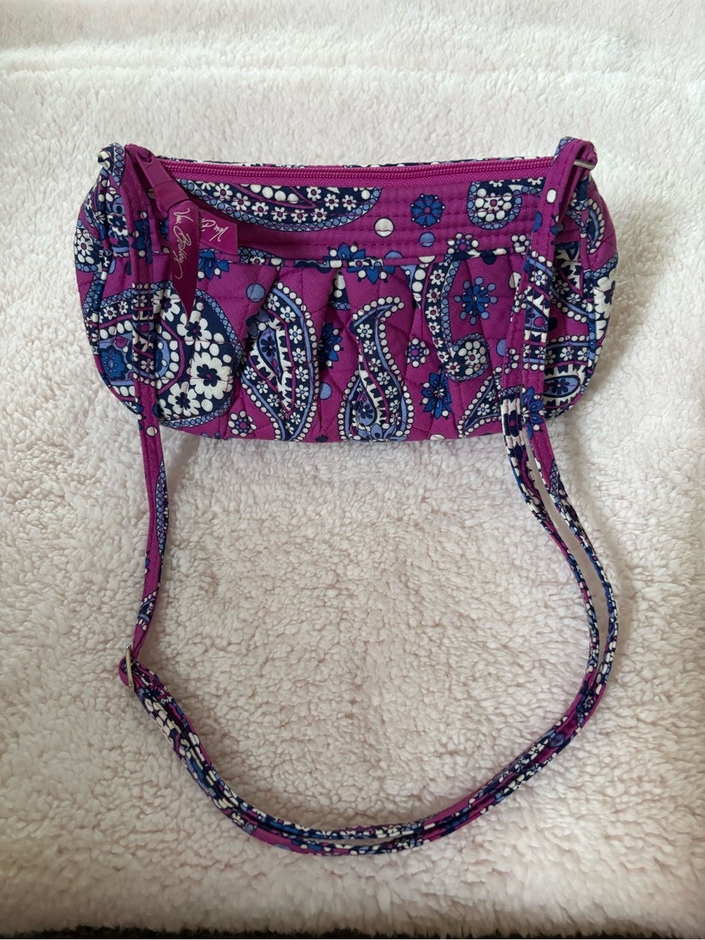 Vera Bradley Vintage Magenta Paisley Quilted Crossbody Bag